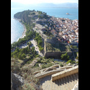 Blick auf die Festung Akronáfplio; vorne die Treppen zur Festung Palamídi